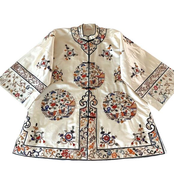 Antique Chinese Embroidered Silk Kimono Jacket - Picture 1 of 11